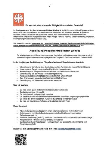 Ausbildung Pflegefachkraft Caritas