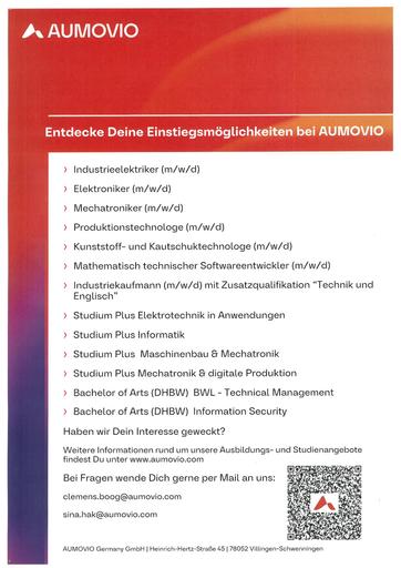 Aumovio Einstiegmöglichkeiten Ausbildung und Studium