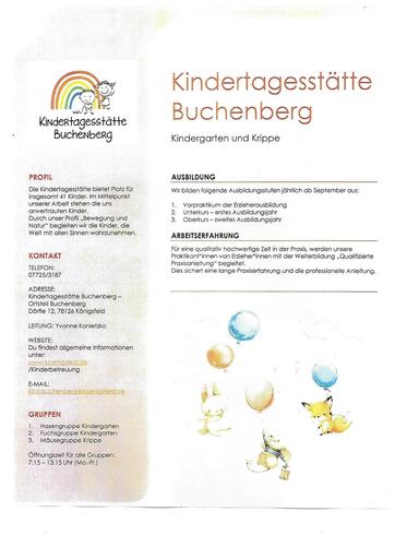 Kindertagesstätte Buchenberg Königsfeld Ausbildung Erzieher*in