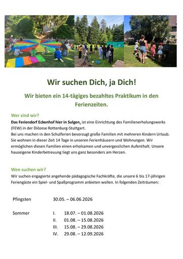Feriendorf Eckenhof Kinder- und Jugendbetreuung in den Ferienzeiten