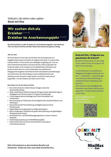 Erzieher / Erzieher im Anerkennungsjahr Denk mit Kita