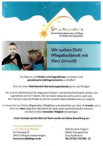 Stellenausschreibung Sternschnuppenbande